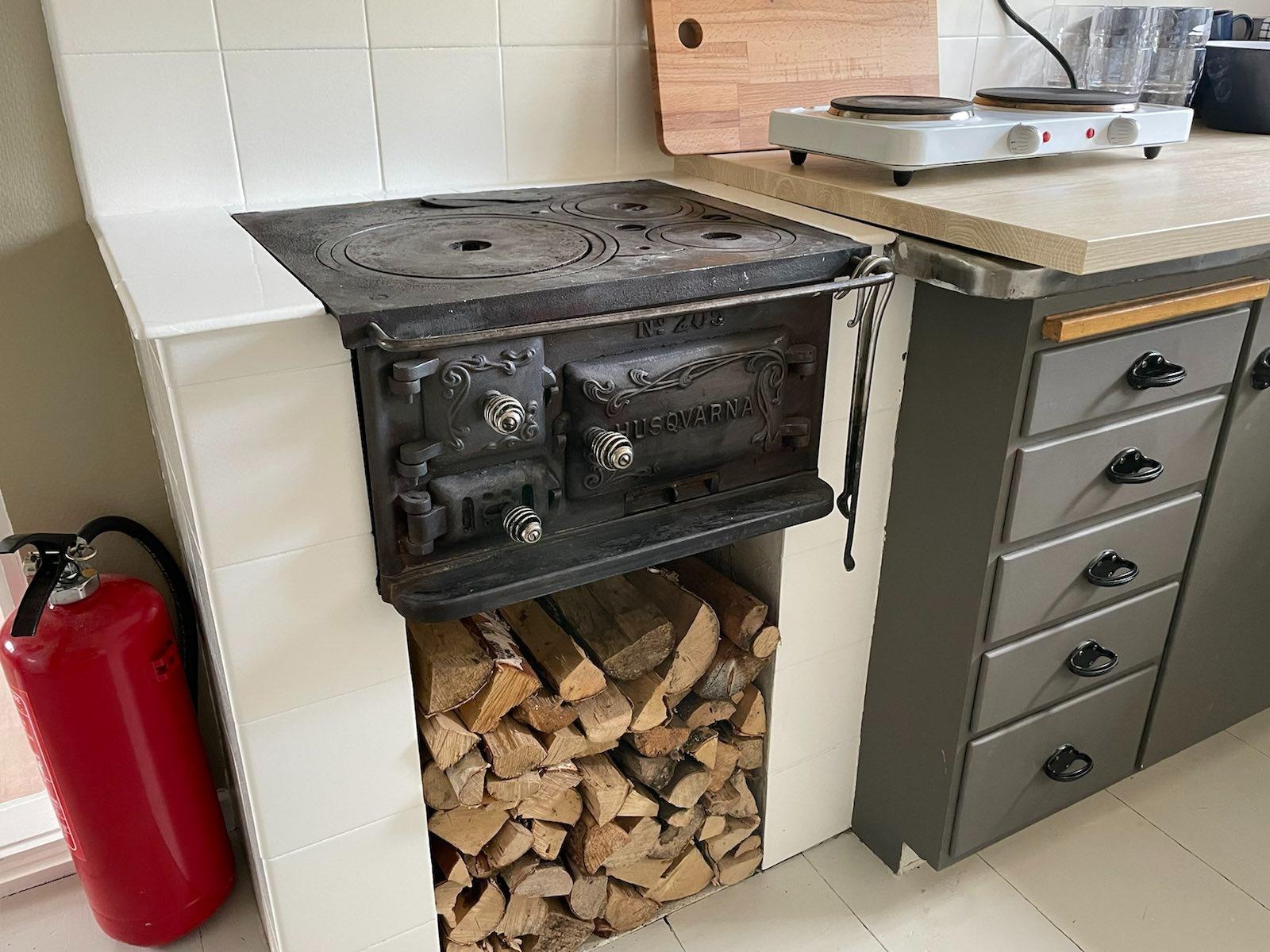 If you want, you can cook on the classical Swedish wood stove. There is plenty of wood available for you.
